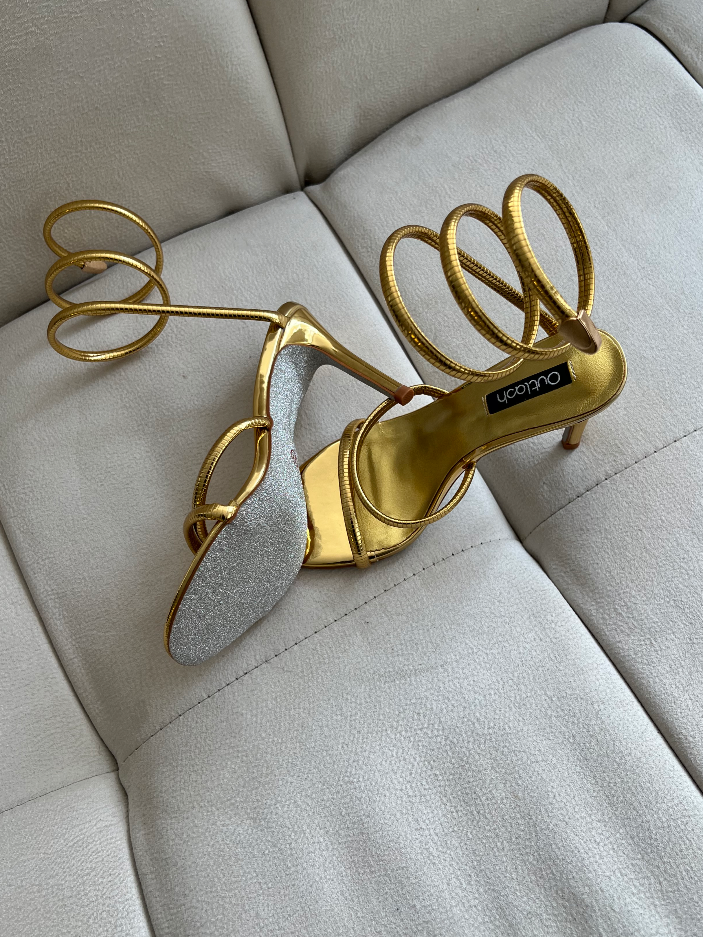 HELIX HEELS IN GOLD