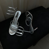 HELIX HEELS IN SILVER