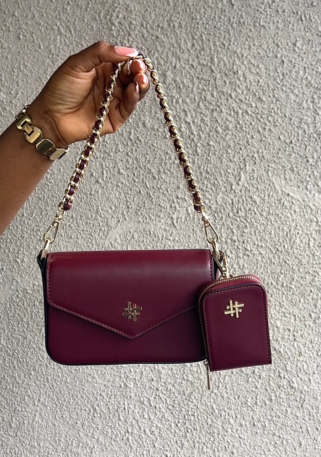 NIVELA BAG in BURGUNDY