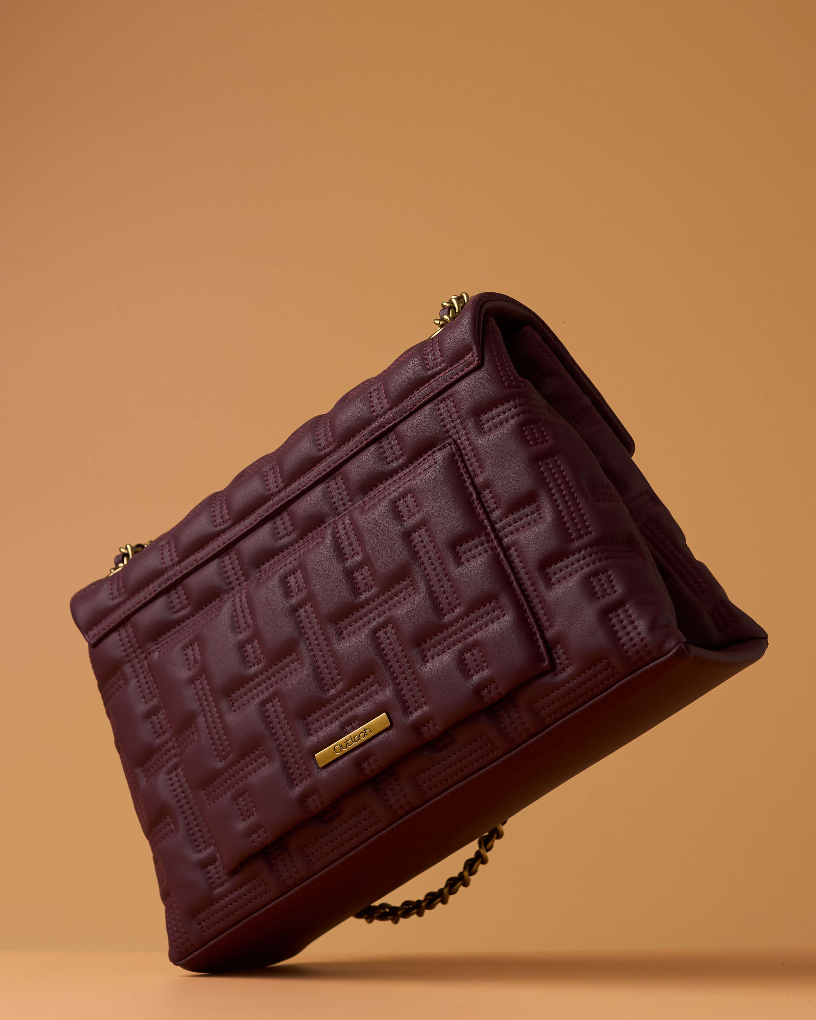 ZOYA FLAP BAG IN BURGUNDY (LARGE)