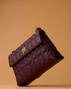 ZOYA FLAP BAG IN BURGUNDY (LARGE)
