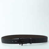Reversible Belt in BLACK PRINT/SOLID DARK GREY