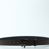 Reversible Belt in BLACK PRINT/SOLID DARK GREY