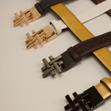 Reversible Belt in SOLID BLACK/SOLID GOLDEN YELLOW