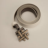 Reversible Belt in SOLID WHITE/SOLID DARK BROWN