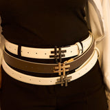 Reversible Belt in SOLID WHITE/SOLID DARK BROWN