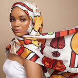 Custom  Print Scarf in Cinnamon